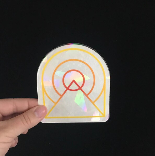 Colorful, Mountain, Suncatcher, sticker